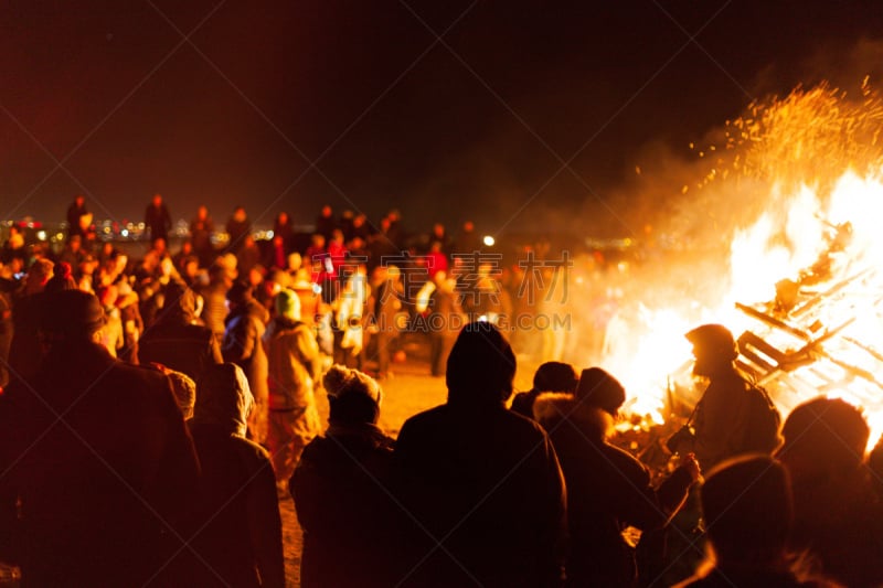 纽约,旅途,热,大篝火,家庭,雷克雅未克,新年前夕,社区,节日,夜晚