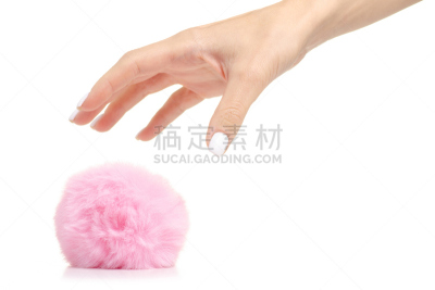球体,粉色,手,毛皮,华丽的,玫瑰,纹理效果,球,背景分离,纺织品