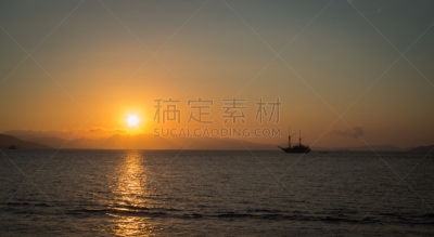 船,弗罗里斯岛,库莫度,热带气候,黄昏,水湾,夏天,户外,天空,印度尼西亚