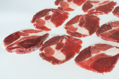 横截面,肉,清新,蛋白质,人类肌肉,瘦弱,白色背景,红色,木制,中间部分