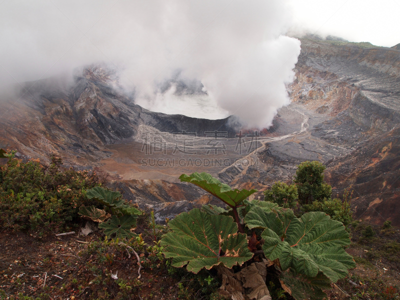 波阿斯火山,硫磺,自然,中美洲,水平画幅,地形,地质学,无人,火山地形,户外