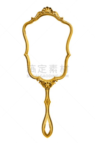 手镜,秘密,华丽的,黄铜,一个物体,背景分离,边框,复古风格,巴洛克风格,古董