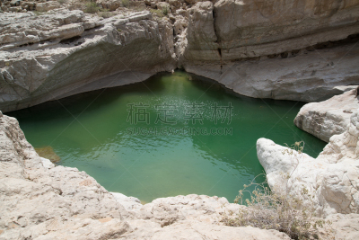 阿曼,河床,水,提威族,水平画幅,游泳池,旅行者,夏天,户外,静水