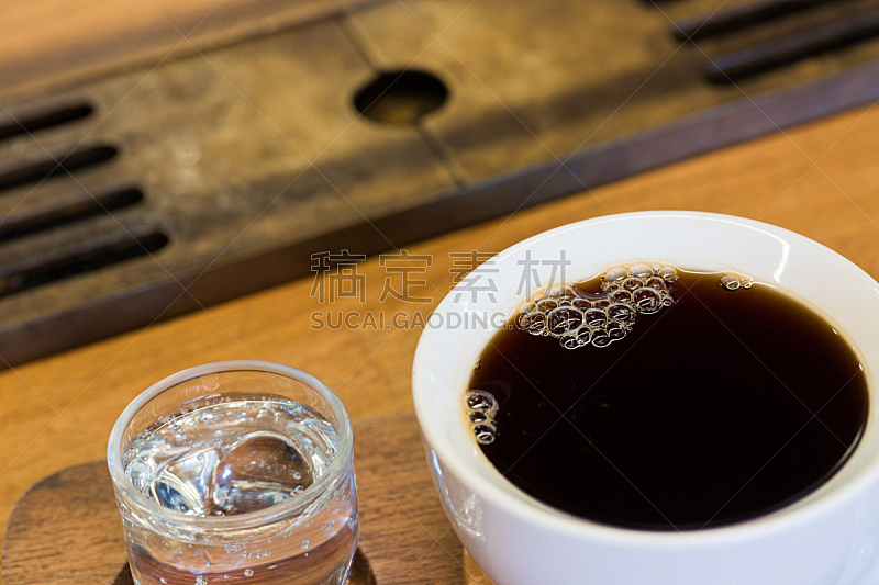 杯,黑咖啡,饮料,咖啡,苏打,暗色,清新,华贵,玻璃杯,简单