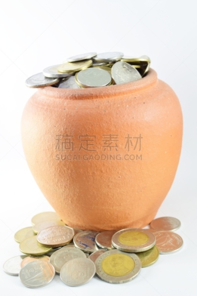 救球,垂直画幅,容器,储蓄,白色背景,广口瓶,泰国,背景,摄影