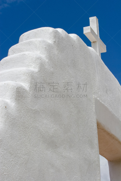 美国,印第安人保留地桃斯,格罗尼默,小礼拜堂,布希曼族,陶斯,普布韦洛族,垂直画幅,纪念碑,天空