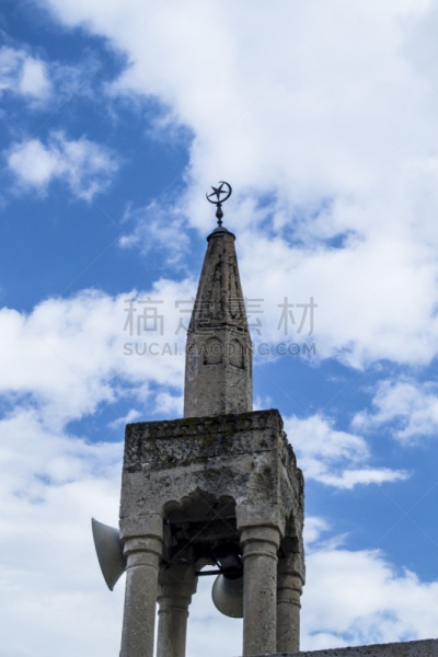 宣礼塔 ,鲁维,卡帕多奇亚,垂直画幅,天空,布鲁日钟楼,教堂,山,安纳托利亚,清真寺