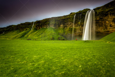 seljalandsfoss waterfall,树林瀑布,维克,水,天空,水平画幅,瀑布,无人,夏天,户外