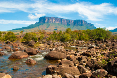 委内瑞拉,河流,拉格兰萨巴那,平顶山,canaima,桌山国家公园,开普敦,南美,国家公园,水平画幅