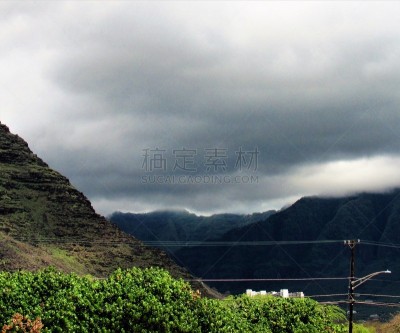 玛卡哈,彩虹,山谷,山脉,瓦安娜海岸,太平洋岛屿,热带气候,环境,云,火山岩