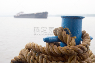 绞盘,绳子,海上运输,图像,水,留白,褐色,水平画幅,工业船,无人