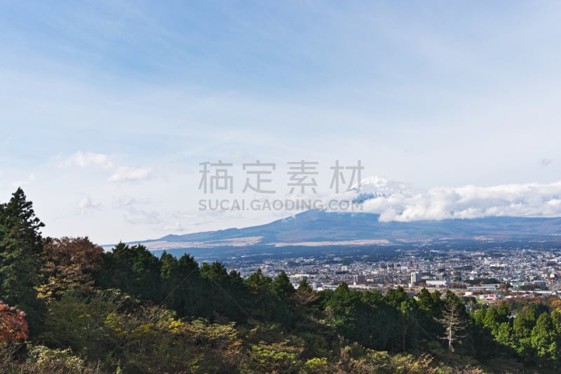 富士山,御殿场市,静冈县,水平画幅,市区路,秋天,无人,日本,云,风景