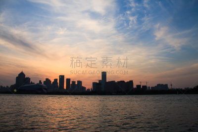 城市,建筑外部,水,天空,水平画幅,无人,早晨,曙暮光,户外,湖