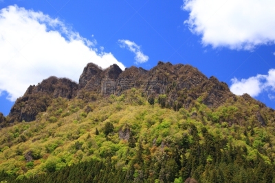 山,清新,绿色,妙义町,妙义山,群马县,天空,里山,水平画幅,枝繁叶茂
