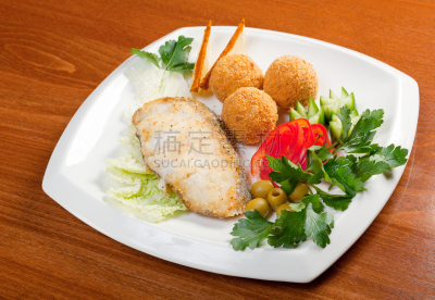 大比目鱼,蔬菜,饮食,早餐,水平画幅,海产,特写,健康生活方式,鱼类,生活方式