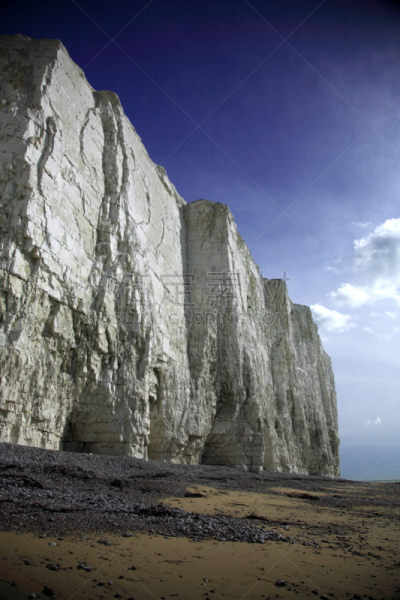 white cliffs,垂直画幅,天空,沙子,无人,英格兰,英吉利海峡,户外,云景,石头