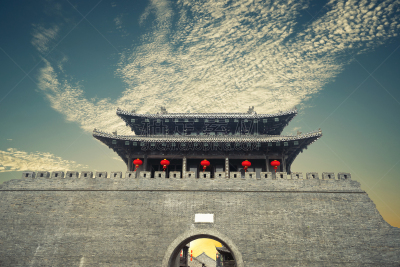 扬州,建筑工地,建筑外部,古老的,砖,唐朝,图像,建筑业,高大的,无人