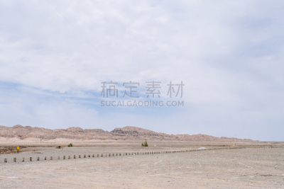 中国,敦煌,山,戈壁滩,被抛弃的,空的,安静,西北,云,沙漠