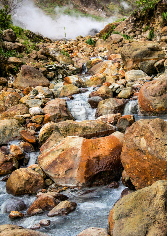 多米尼克,岩石,河流,荒凉谷,自然,垂直画幅,水,美,宁静,地形