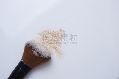扑面粉,化妆刷,化妆用品,白色背景,粉饼,背景分离,色板,粉底,泰国,腮红