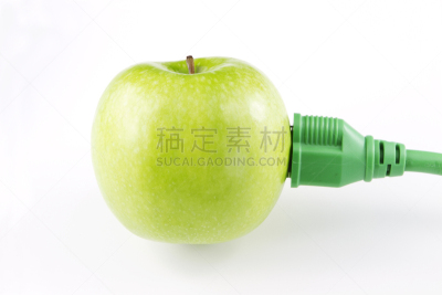 替代能源,电缆,电插头,水平画幅,绿色,能源,水果,无人,活力,电源
