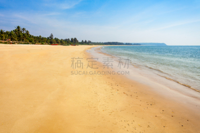 海滩,果阿,印度,水,天空,美,水平画幅,沙子,无人,户外