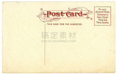 明信片,背面视角,图像,古董,平衡折角灯,40-80年代风格复兴,背景,特写,白色背景,复古