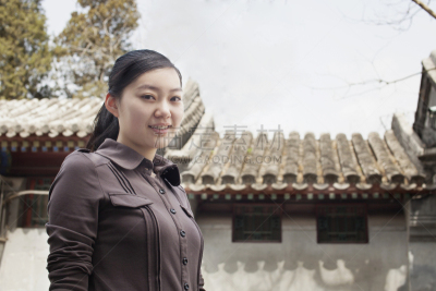 女人,胡同,故宫,水平画幅,古老的,旅行者,户外,仅成年人,明亮,居住区