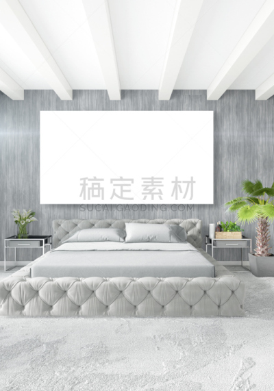绘画插图,高雅,三维图形,卧室,木制,沙发,极简构图,银色,白色