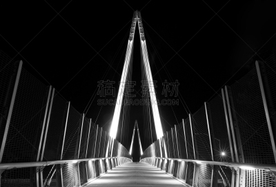 人行桥,夜晚,建筑结构,建筑,库比蒂诺,立交桥,天空,水平画幅,形状,行人