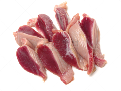 生食,鸡胗,分离着色,白色,水平画幅,动物内脏,无人,膳食,特写,肉