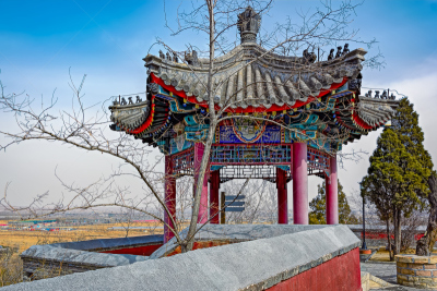 亭台楼阁,寺庙,中国,河北精神号,山海关,秦皇岛,山口,水平画幅,建筑,无人