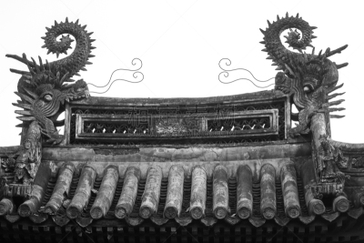 龙,屋顶,雕塑,豫园,苏州,明朝风格,广州,神,广东省,旅游目的地