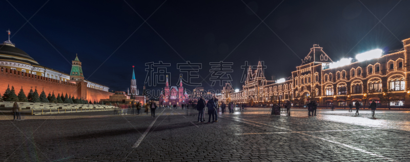 夜晚,红场,天空,陵墓,水平画幅,墙,无人,符号,砖墙,曙暮光