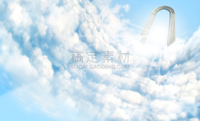 天堂,云,色彩增强,天使,土穴,陵墓,留白,无人,灵性,门口