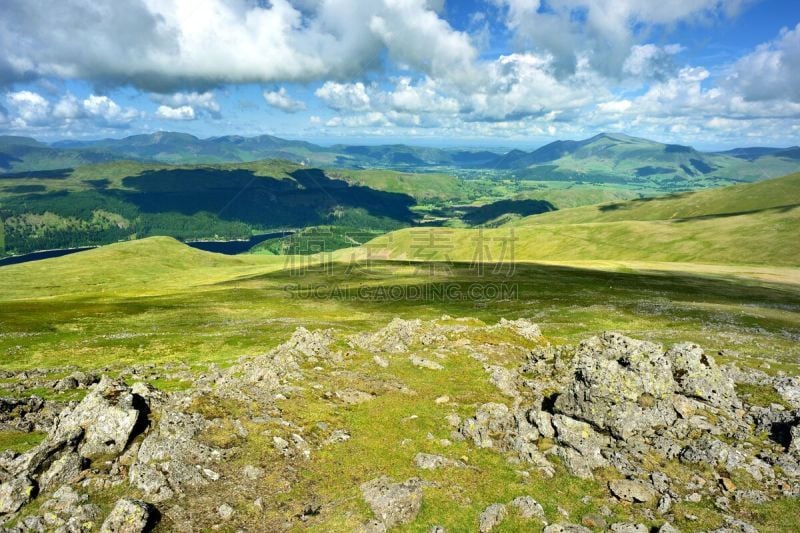 大乌鸦,阴影,峭壁,石墙,国家公园,水平画幅,山,英格兰,户外,树林