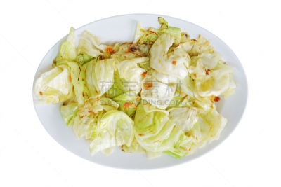 盘子,白色,甘蓝,多味酱,干的,分离着色,虾,餐具,水平画幅,高视角