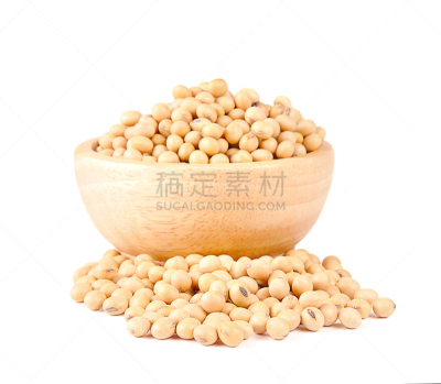 大豆,分离着色,白色背景,自然,褐色,水平画幅,素食,有机食品,豆科植物,干的