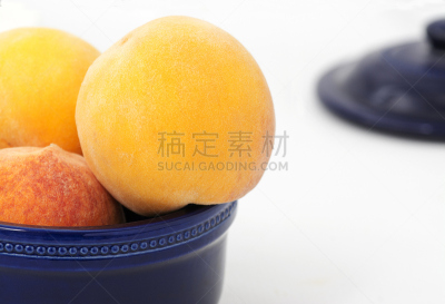 桃,黑尔早期的桃子,白桃,留白,水平画幅,素食,无人,生食,组物体,特写