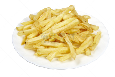 盘子,炸薯条,食品,水平画幅,无人,不健康食物,薯片,精制土豆,白色背景,快餐
