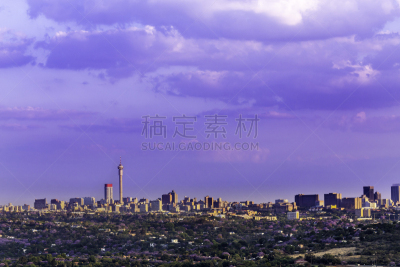 约翰内斯堡,云景,城市,美洲,城市生活,曙暮光,黄昏,紫色丁香,户外,天空