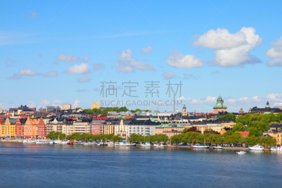 斯德哥尔摩,瑞典,王之岛,利达尔峡湾,水,客船,水平画幅,无人,古老的,古典式