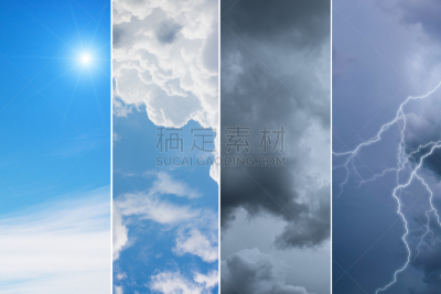 天空,气象学,背景,四只动物,概念,雷雨,天窗,合成图像,风