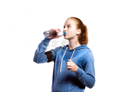 水瓶,影棚拍摄,少女,分离着色,水,青少年,长袖衫,长发,想法,头发
