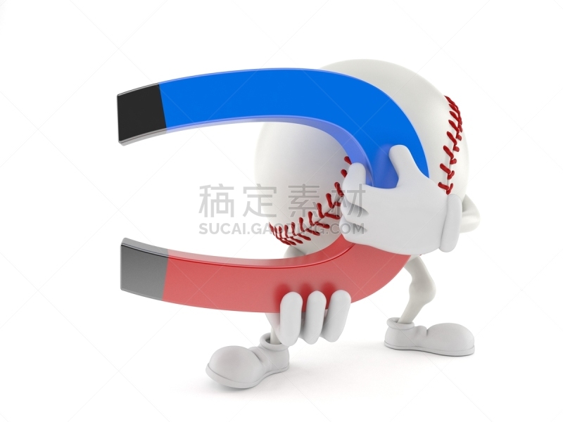 棒球,性格,马蹄形磁铁,拿着,球,休闲活动,水平画幅,进行中,绘画插图,磁铁