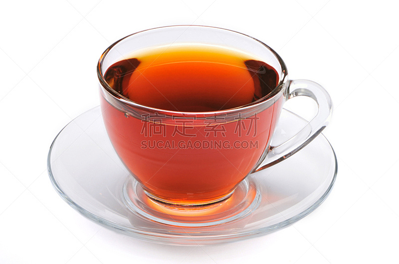 茶杯,白色背景,褐色,水平画幅,无人,茶碟,玻璃,玻璃杯,背景分离,饮料
