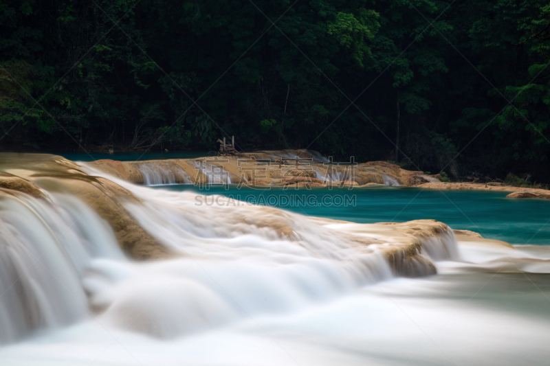 瀑布,agua azul cascades,水,美,水平画幅,热带雨林,户外,恰帕斯州,雨林,拉丁美洲