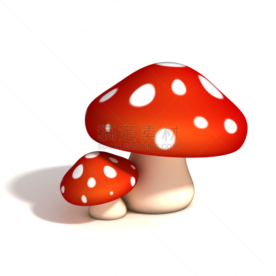 绘画插图,三维图形,蘑菇,毒蘑菇,艺术,无人,符号,巨大的,阴影,计算机制图