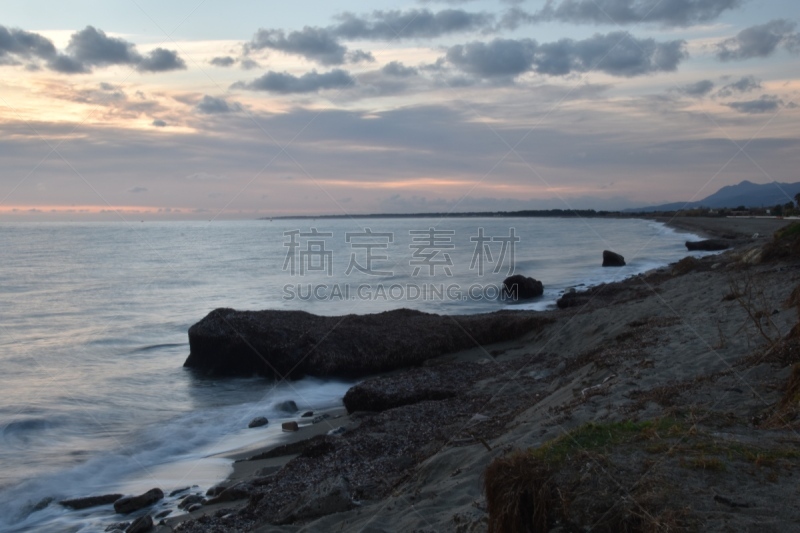 自然美,海洋,地平线,云景,太平洋岛屿,法国,环境,云,橙色,落日海滩