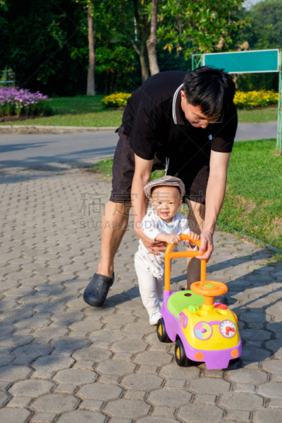 进行中,可爱的,儿子,汽车,幼儿,父亲,玩具,男婴,派克大街,知识